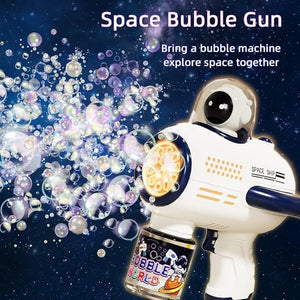 Bubble Gun, pistola spaziale di bolle di sapone automatica e luminosa.