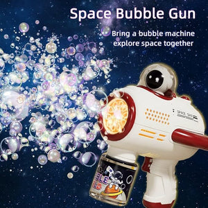 Bubble Gun, pistola spaziale di bolle di sapone automatica e luminosa.