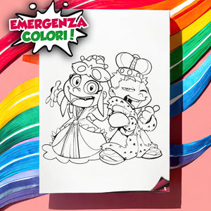 EMERGENZA COLORI colora libro di NINNAeMATTI con 10 pennarelli personalizzati.