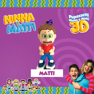 3D NINNA e MATTI Collezione completa di 8 Pupazzetti.