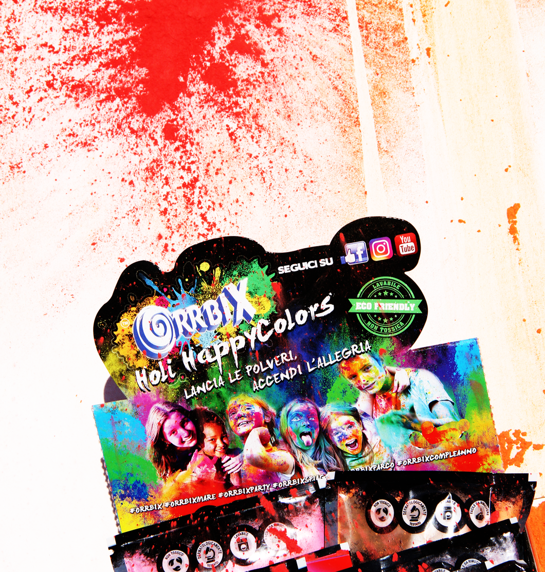 Holi Colors PartyPack 15 buste15 €. Le Polveri che colorano l'allegria.