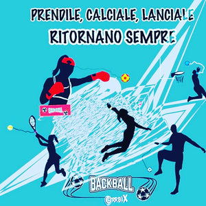 BackBall. L'originale palla di Orrbix con filo elastico. Lanciala, rimbalza e ritorna